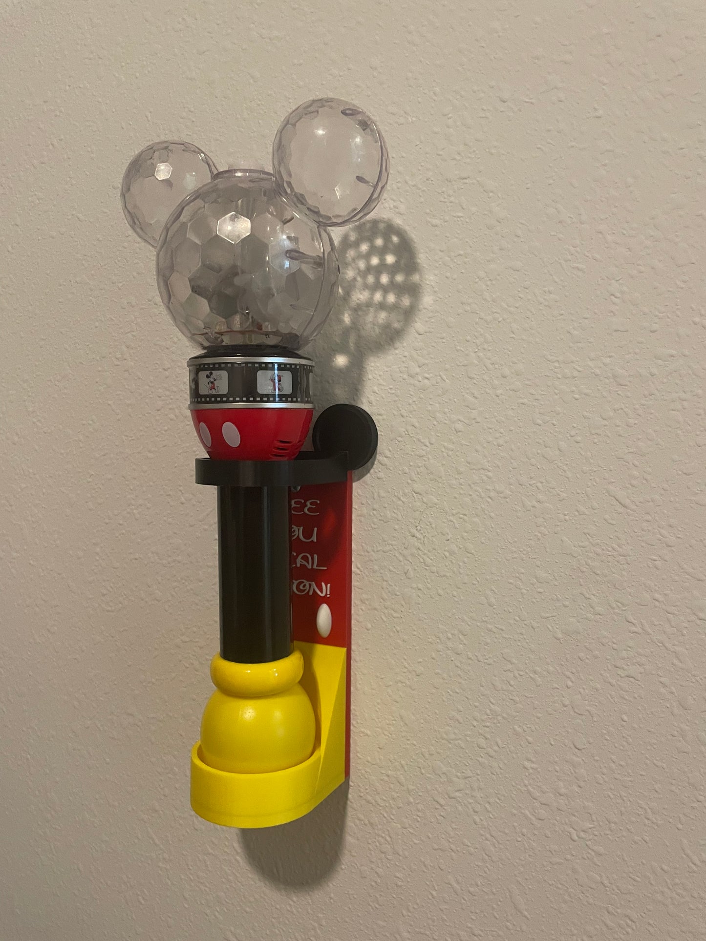 Vertical Wall Mount Display for Theme Park Bubble Wands | 3D Printed Multi-Color Holders + Hardware Included