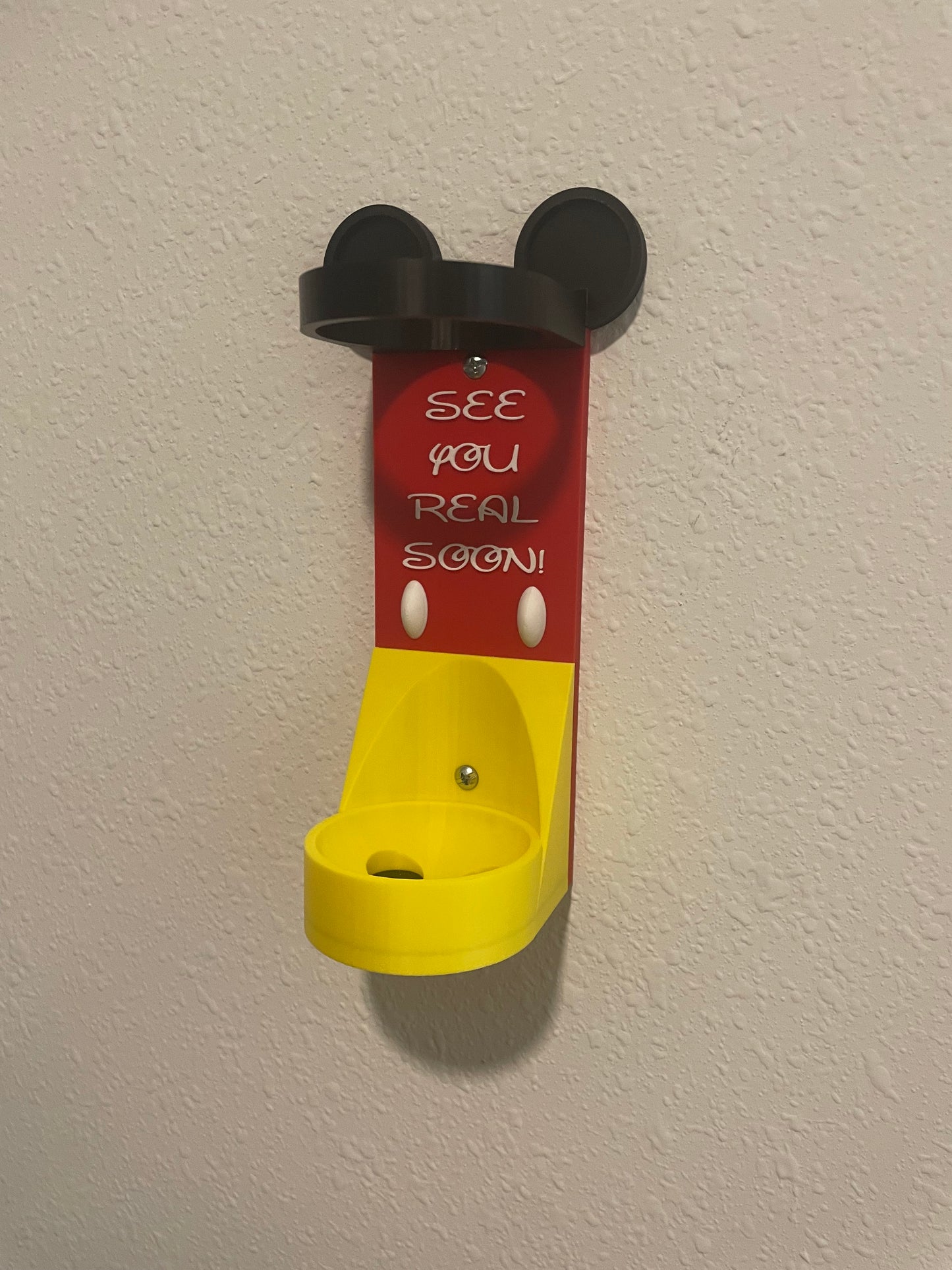 Vertical Wall Mount Display for Theme Park Bubble Wands | 3D Printed Multi-Color Holders + Hardware Included