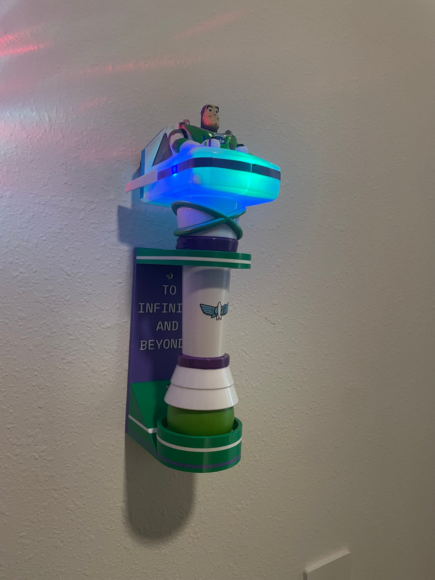 Vertical Wall Mount Display for Theme Park Bubble Wands | 3D Printed Multi-Color Holders + Hardware Included