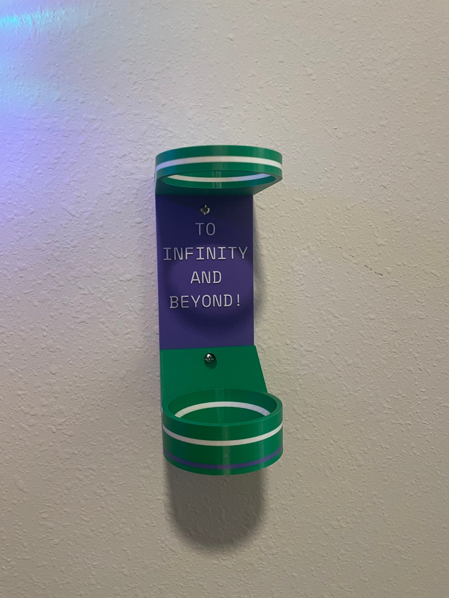 Vertical Wall Mount Display for Theme Park Bubble Wands | 3D Printed Multi-Color Holders + Hardware Included