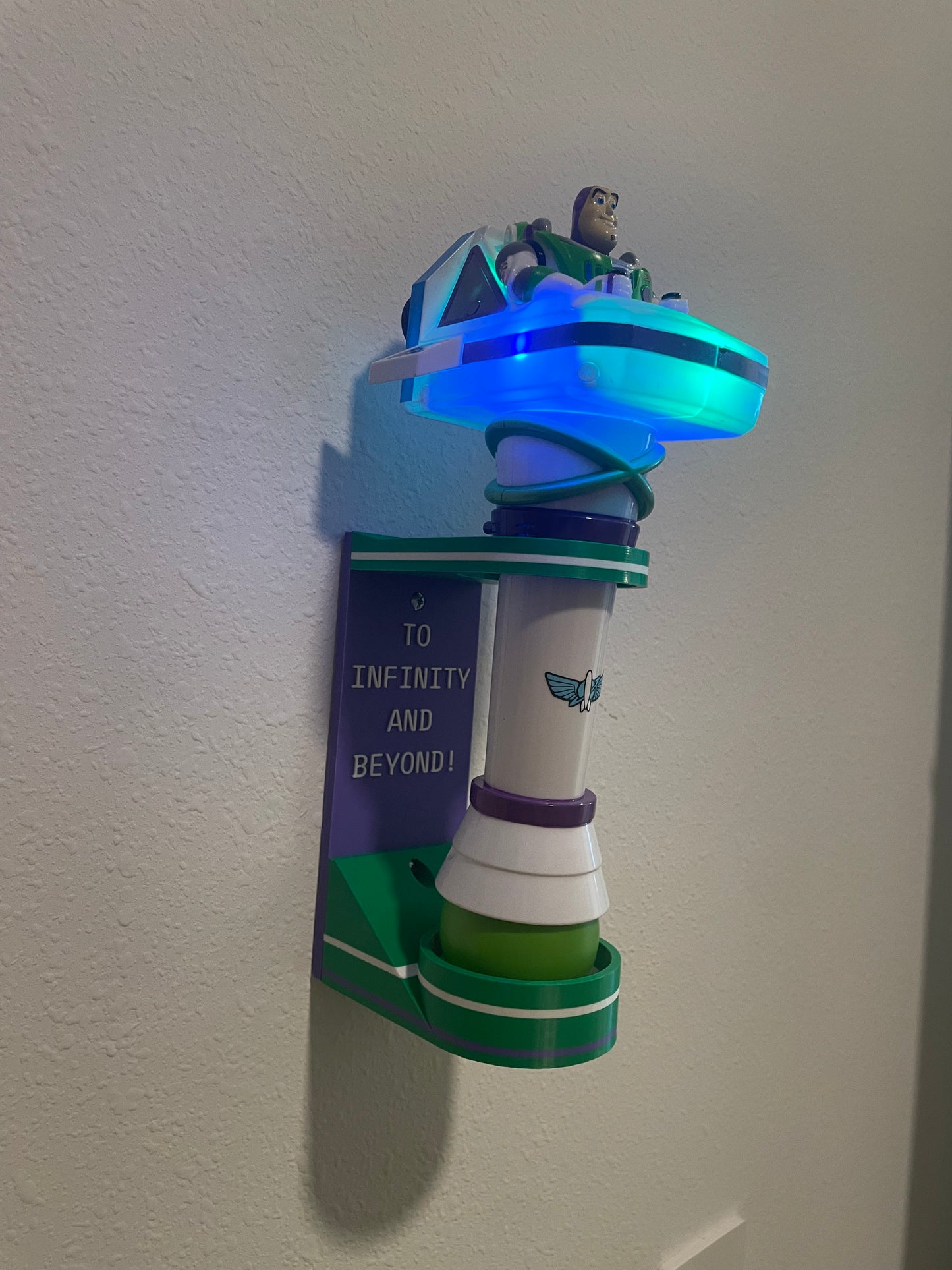Vertical Wall Mount Display for Theme Park Bubble Wands | 3D Printed Multi-Color Holders + Hardware Included
