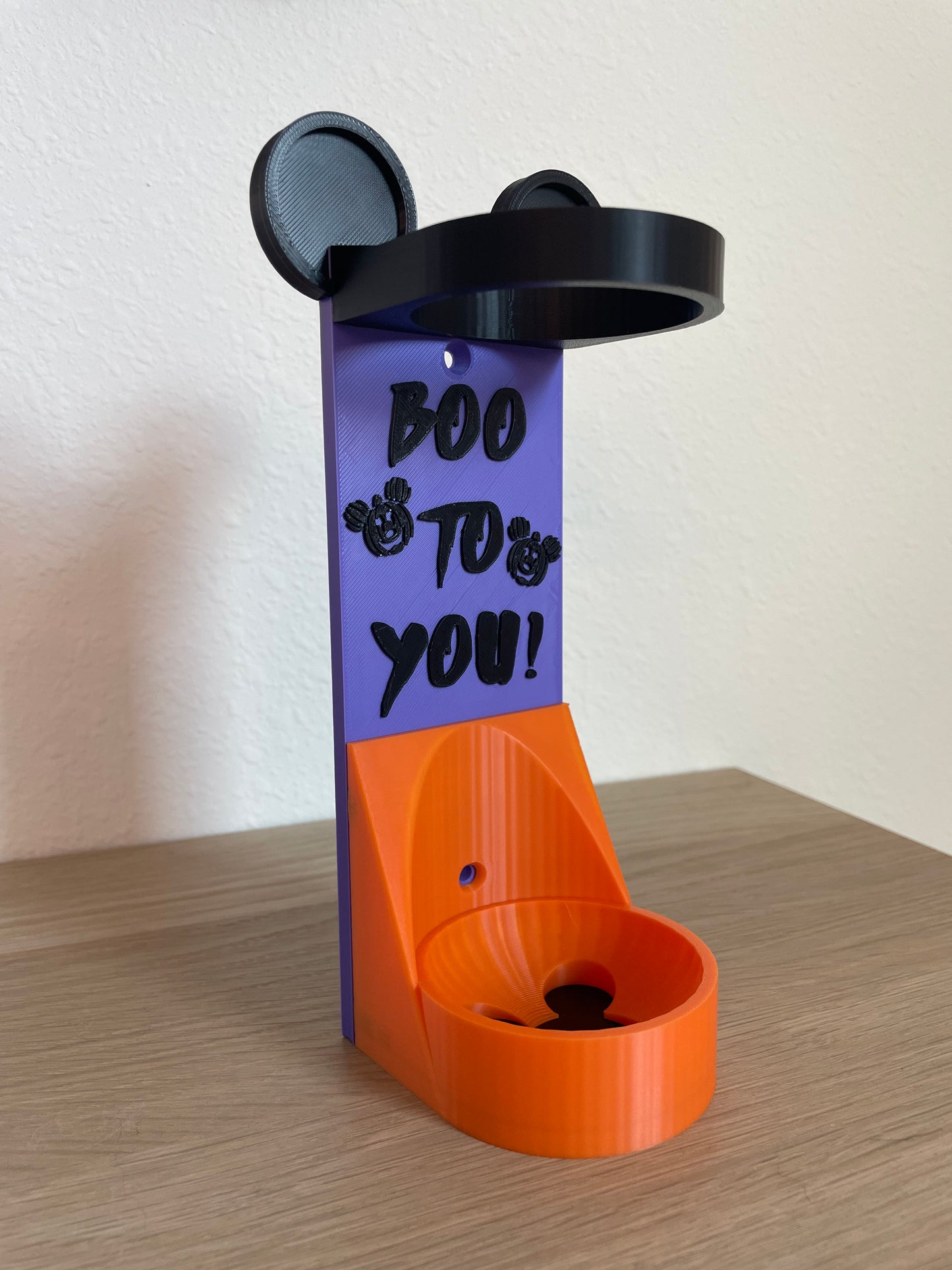 Spooky Popular Mouse Vertical Wall Mount Display for Halloween Theme Park Bubble Wands | 3D Printed Multi-Color Holders + Hardware Included