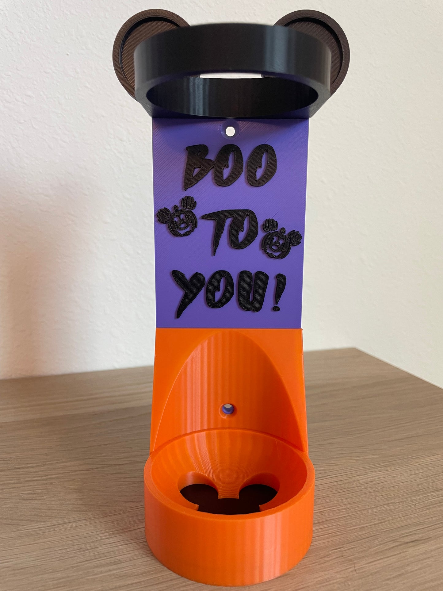 Spooky Popular Mouse Vertical Wall Mount Display for Halloween Theme Park Bubble Wands | 3D Printed Multi-Color Holders + Hardware Included