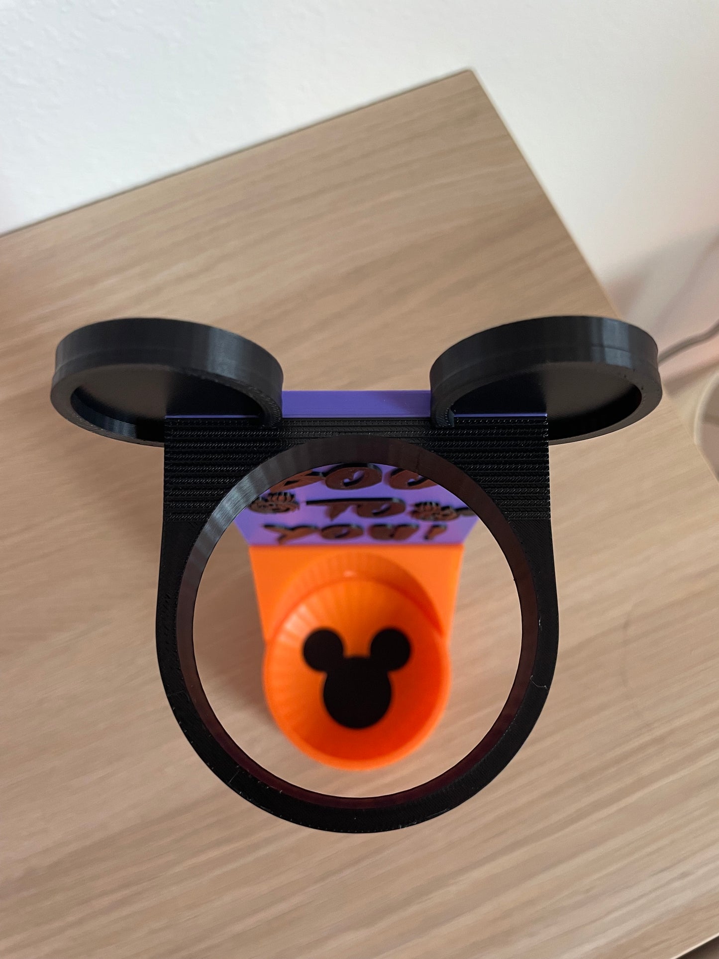 Spooky Popular Mouse Vertical Wall Mount Display for Halloween Theme Park Bubble Wands | 3D Printed Multi-Color Holders + Hardware Included