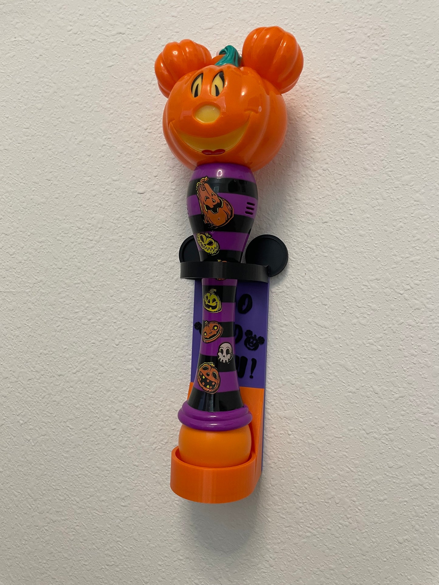 Spooky Popular Mouse Vertical Wall Mount Display for Halloween Theme Park Bubble Wands | 3D Printed Multi-Color Holders + Hardware Included