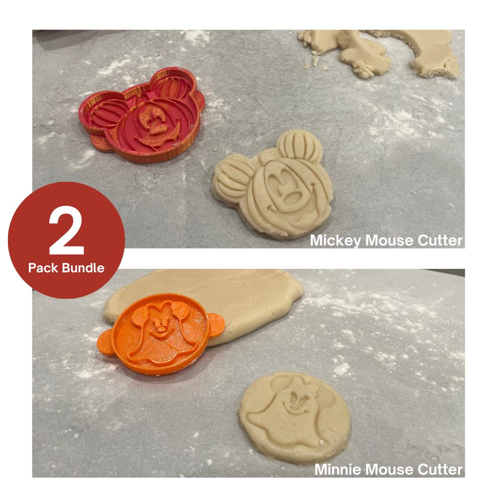 Mickey Mouse Pumpkin Cookie Cutter & Minnie Mouse Ghost Cookie Cutter | 2 Pack Halloween Baking Set