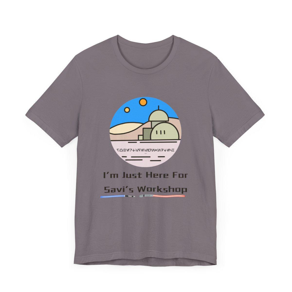 I'm Just Here for Savi's Workshop" Bella+Canvas T-Shirt | Star Wars Galaxy's Edge Batuu Lightsaber Builder Tee