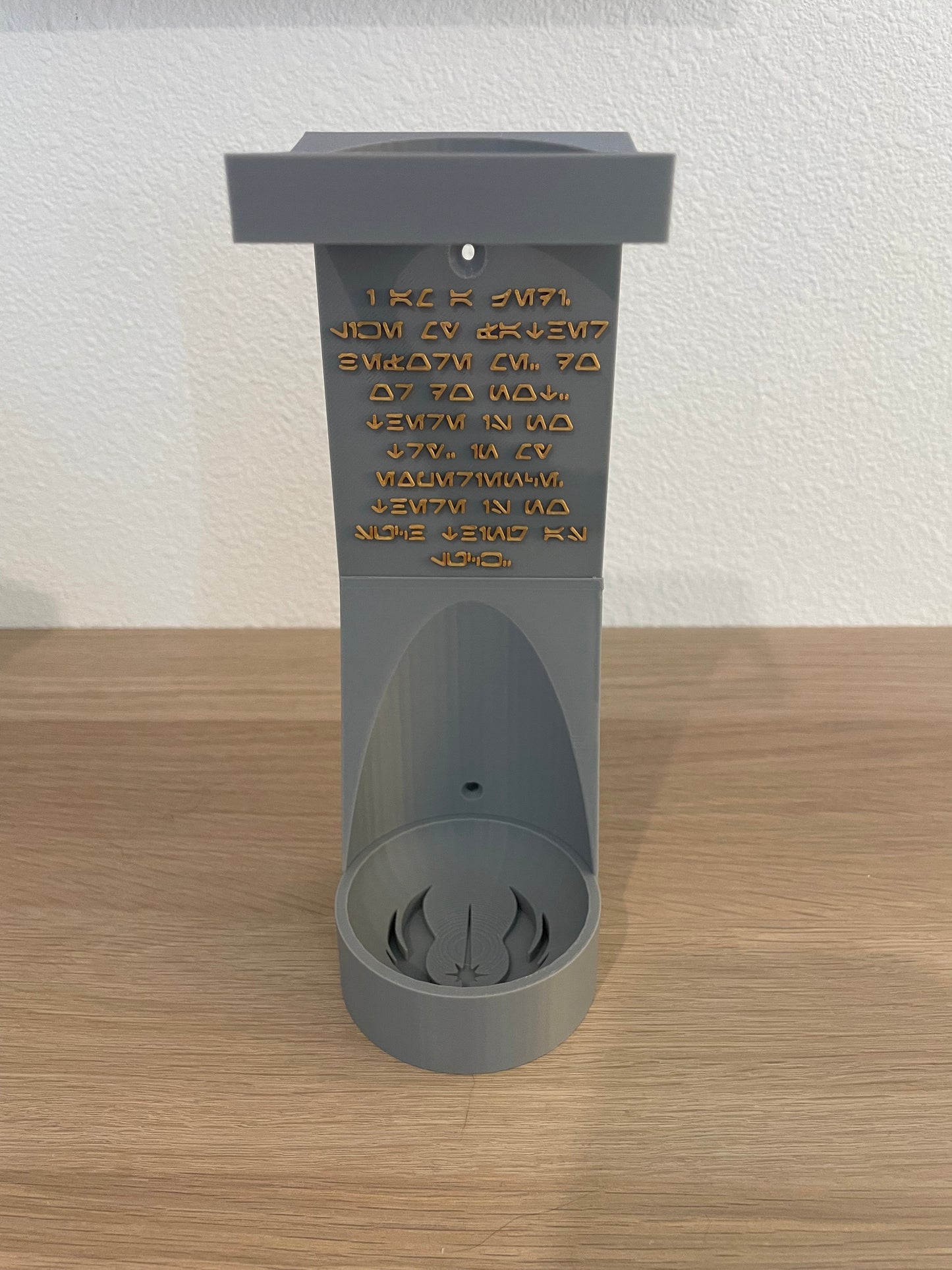 Savi's Workshop Custom Lightsaber Vertical Wall Mount | Pick Your Logo | Choose Aurebesh Inscription | 3D Printed | Free Hardware