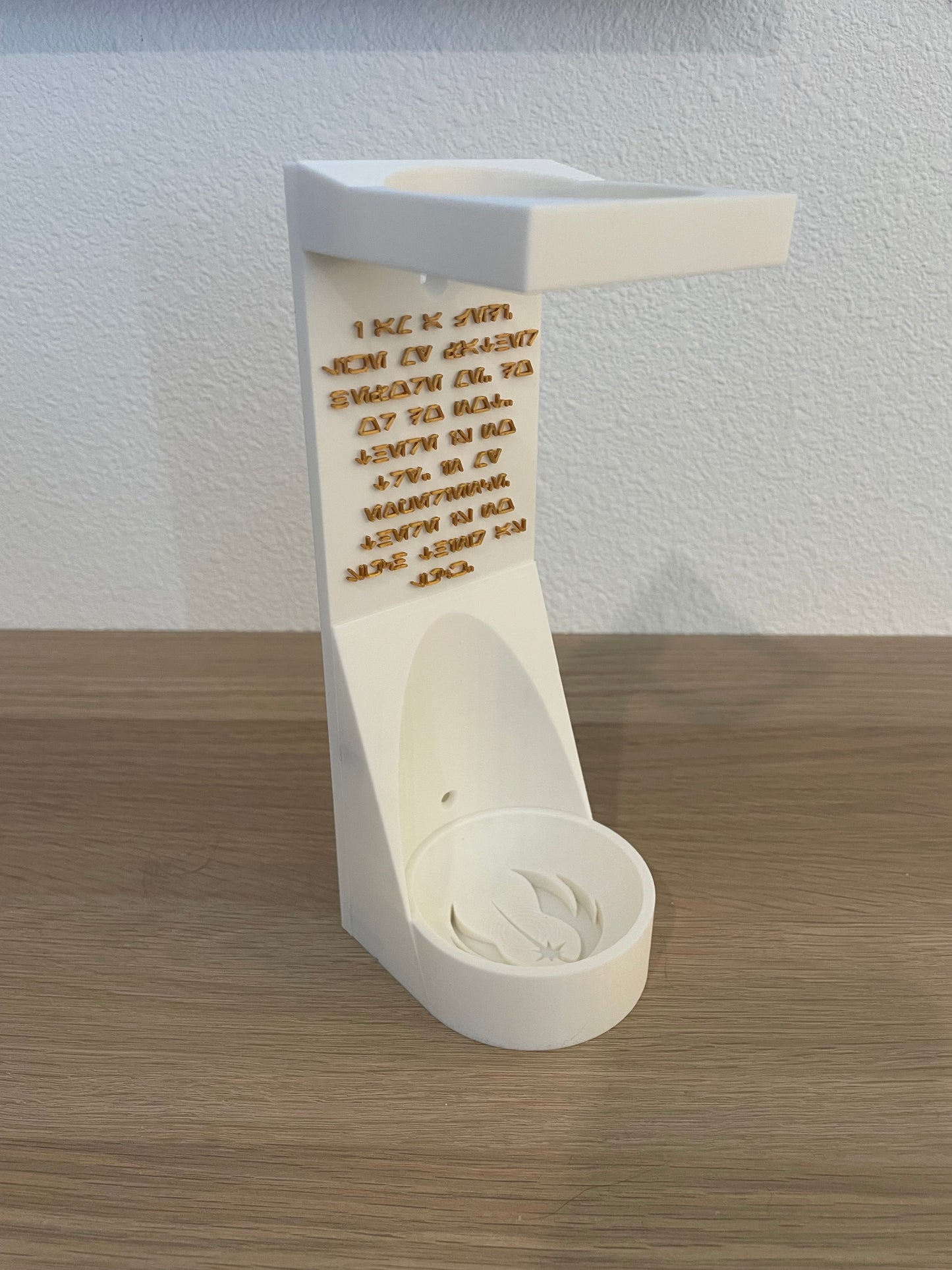 Savi's Workshop Custom Lightsaber Vertical Wall Mount | Pick Your Logo | Choose Aurebesh Inscription | 3D Printed | Free Hardware