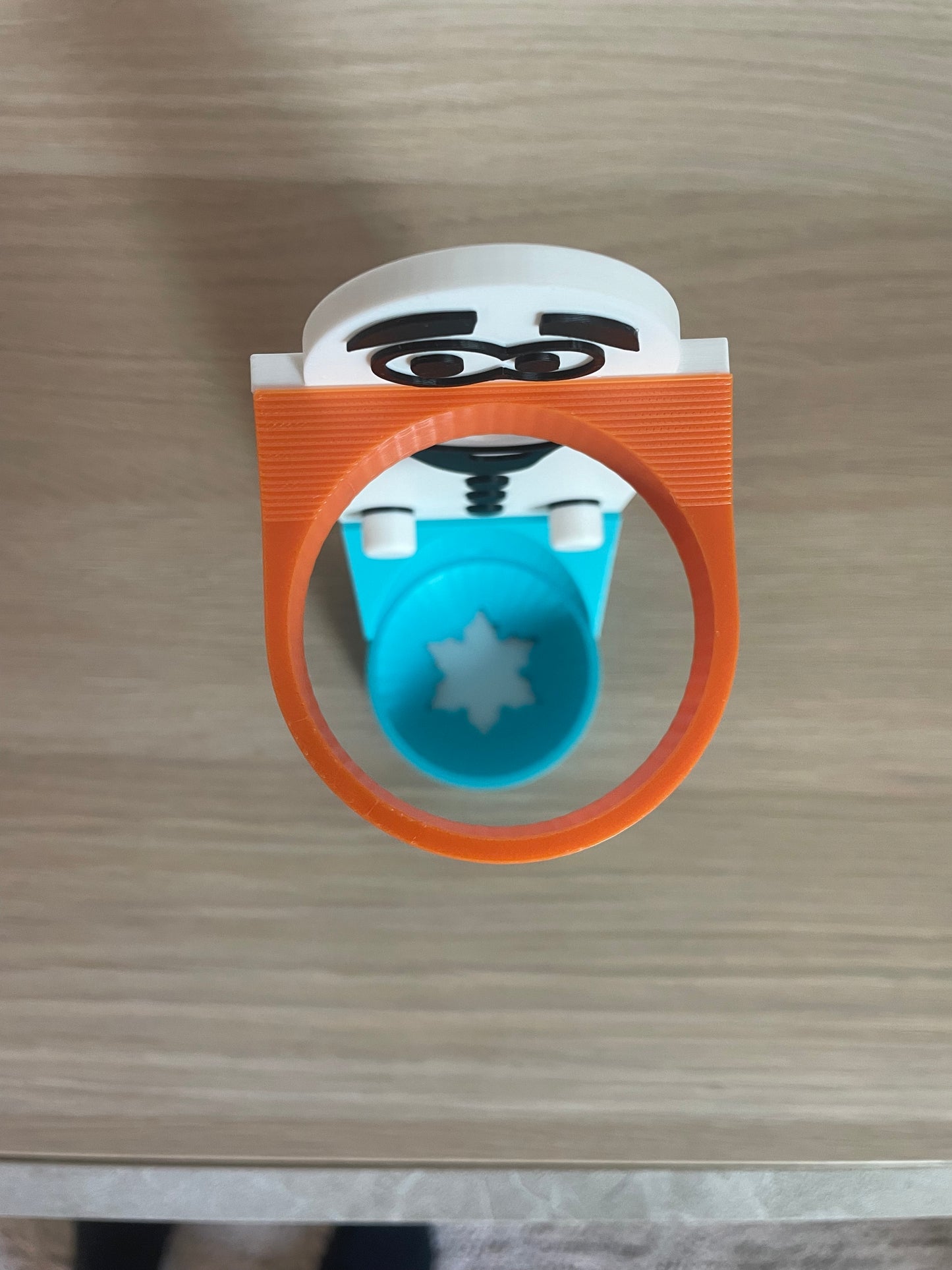 Snowman Vertical Wall Mount Display for Theme Park Bubble Wands | 3D Printed Multi-Color Holders + Hardware Included