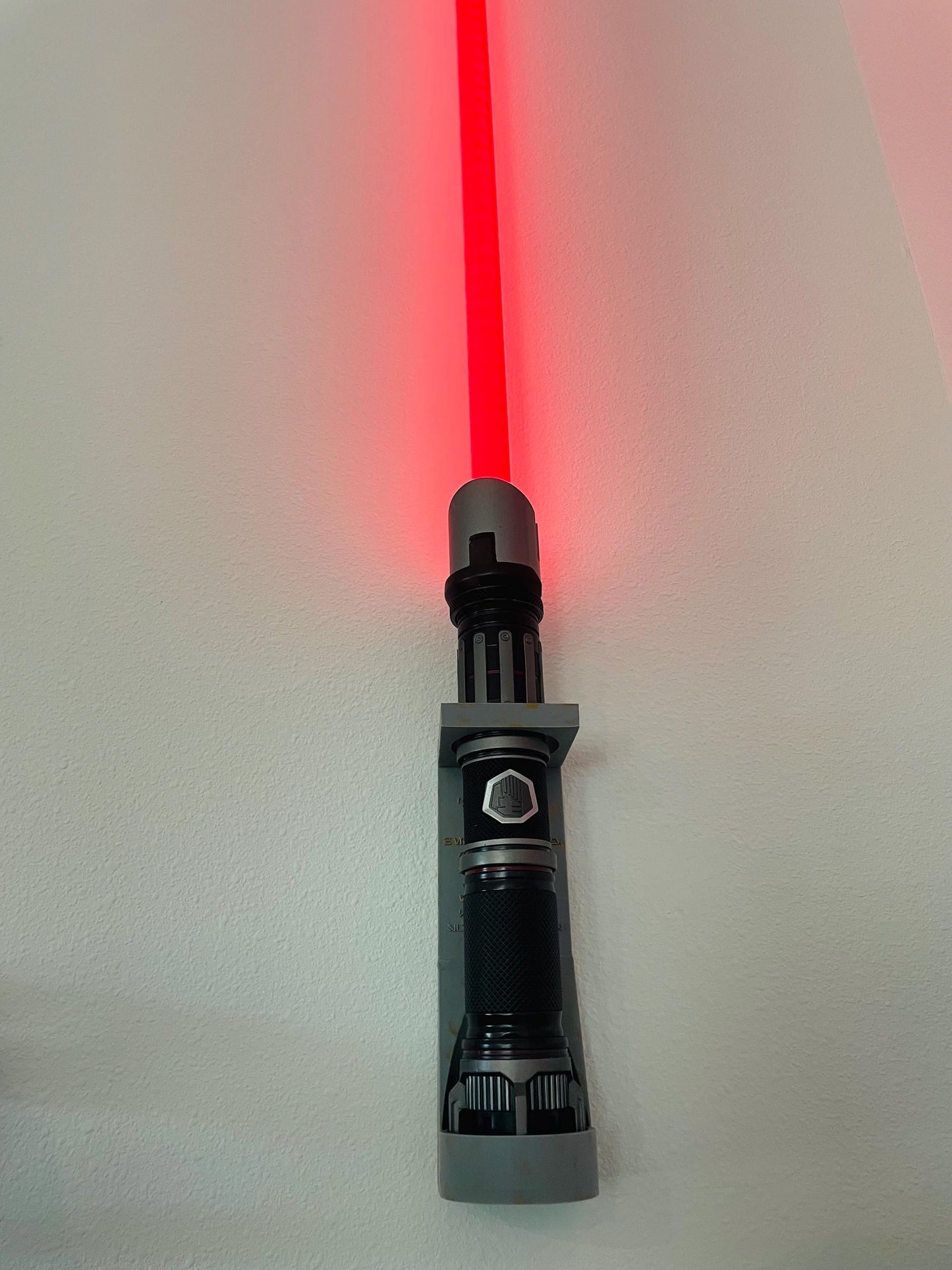 Savi's Workshop Custom Lightsaber Vertical Wall Mount | Pick Your Logo | Choose Aurebesh Inscription | 3D Printed | Free Hardware