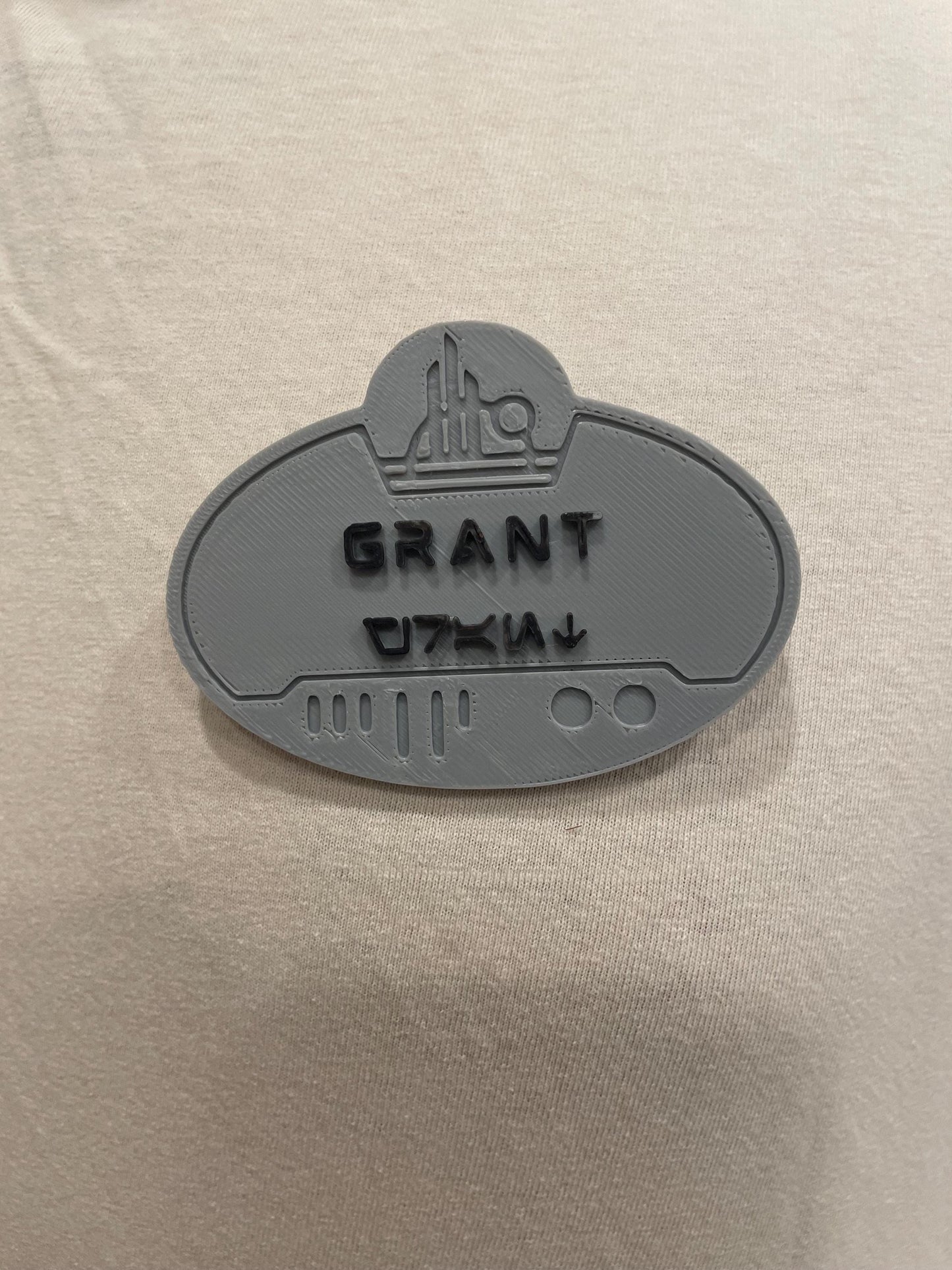 Custom Star Wars Galaxy’s Edge Name Badge – Personalized in English & Aurebesh, 3D Printed