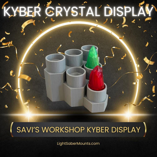 Hexagon Kyber Crystal Display – Holds 6 Crystals – Star Wars Desktop & Shelf Display - Savi's Workshop | Jedi Holocron | Sith Wayfinder