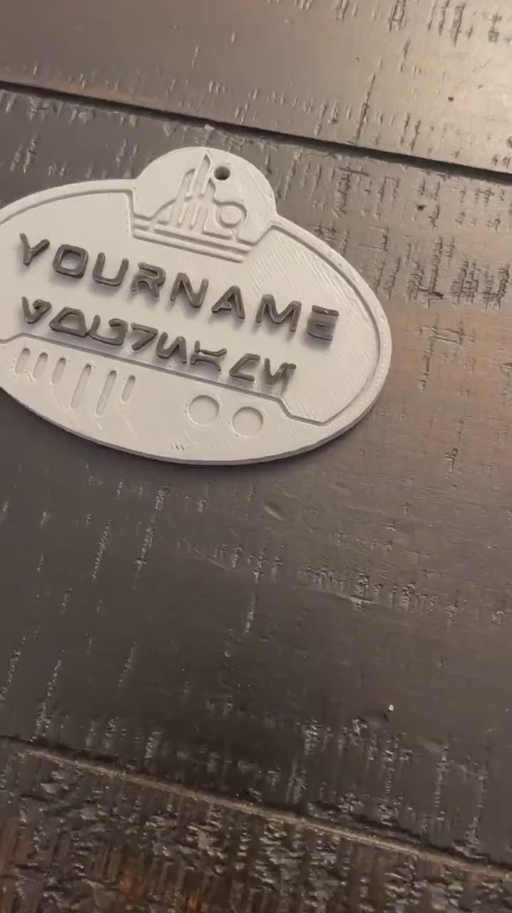 Custom Star Wars Galaxy’s Edge Name Badge – Personalized in English & Aurebesh, 3D Printed